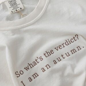 Embroidered Gilmore Girls Tee: "I am an Autumn" Long Sleeve